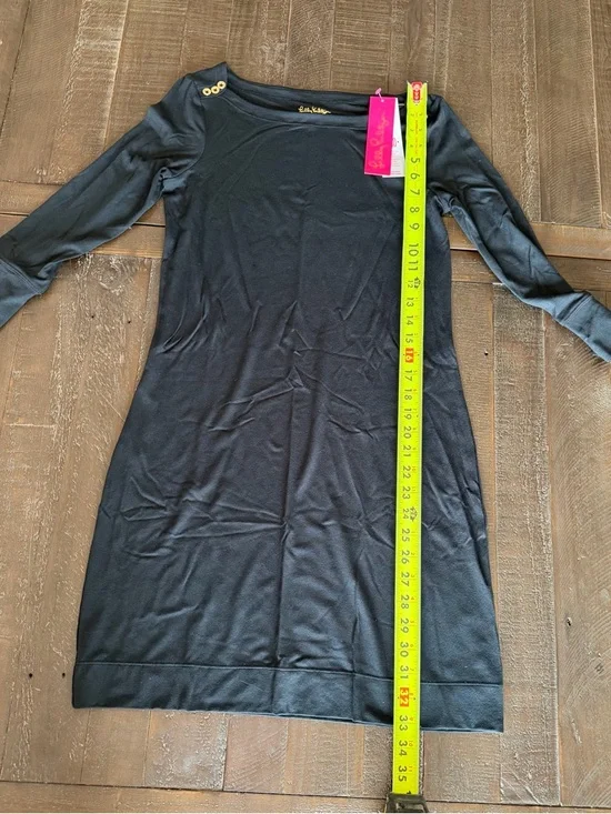 Lilly Pulitzer Black Sophie Dress with Gold Shoulder Buttons XS NWT - Picture 8 of 10